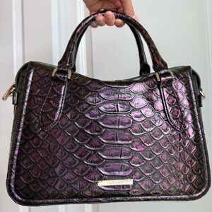 Brahmin Micaela Satchel Passion Purple Excelsior Leather
